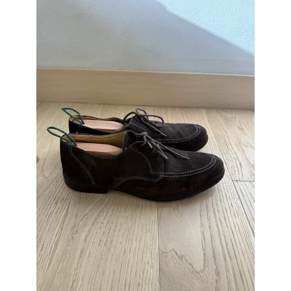 Sandro Shoes Brown Suede Leather Oxford Lace Up Comfort Soft Gel Men’s 10.5 D